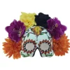 Sugar Skull Half Mask with Floral Headband