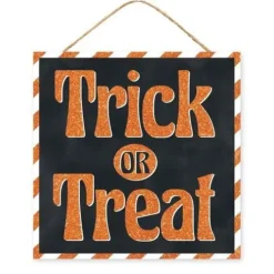 Trick or Treat Glittered Sign