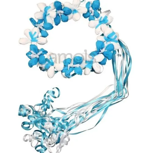Turquoise and White Flower Crown