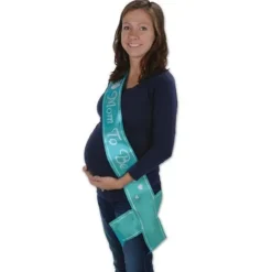 Turquoise "Mom to Be" Sash