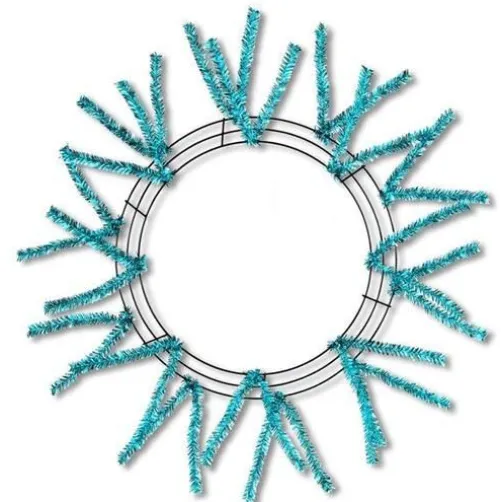 Turquoise Pencil Work Wreath Frame 15"