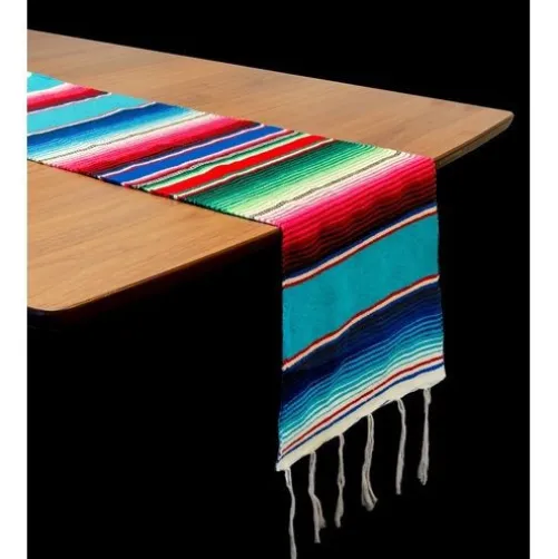 Turquoise Serape Table Runner