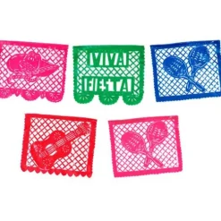 Viva Fiesta Plastic Picado Banner