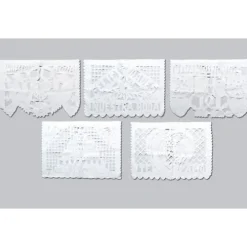 Wedding Plastic Picado Banner - White