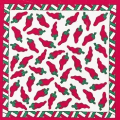 White and Red Chili Peppers Bandana