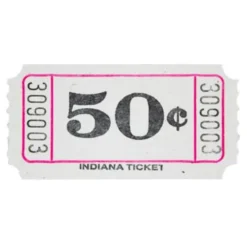 White 50 Cent Ticket Roll