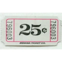 White 25 Cent Ticket Roll