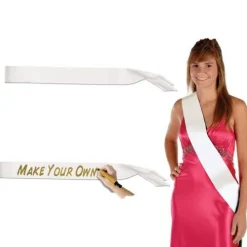 White Satin Sash