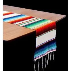 White Serape Table Runner