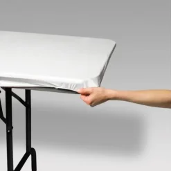 White Stay Put 8' Table Cover