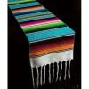Wide Turquoise Serape Table Runner