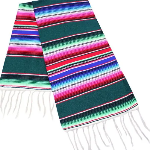 6.75' x 5' Serape Hunter Green