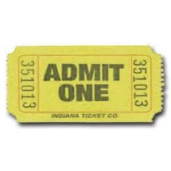 Yellow Admit One Ticket Roll