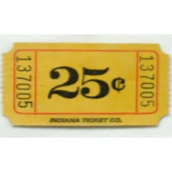 Yellow 25 Cent Ticket Roll